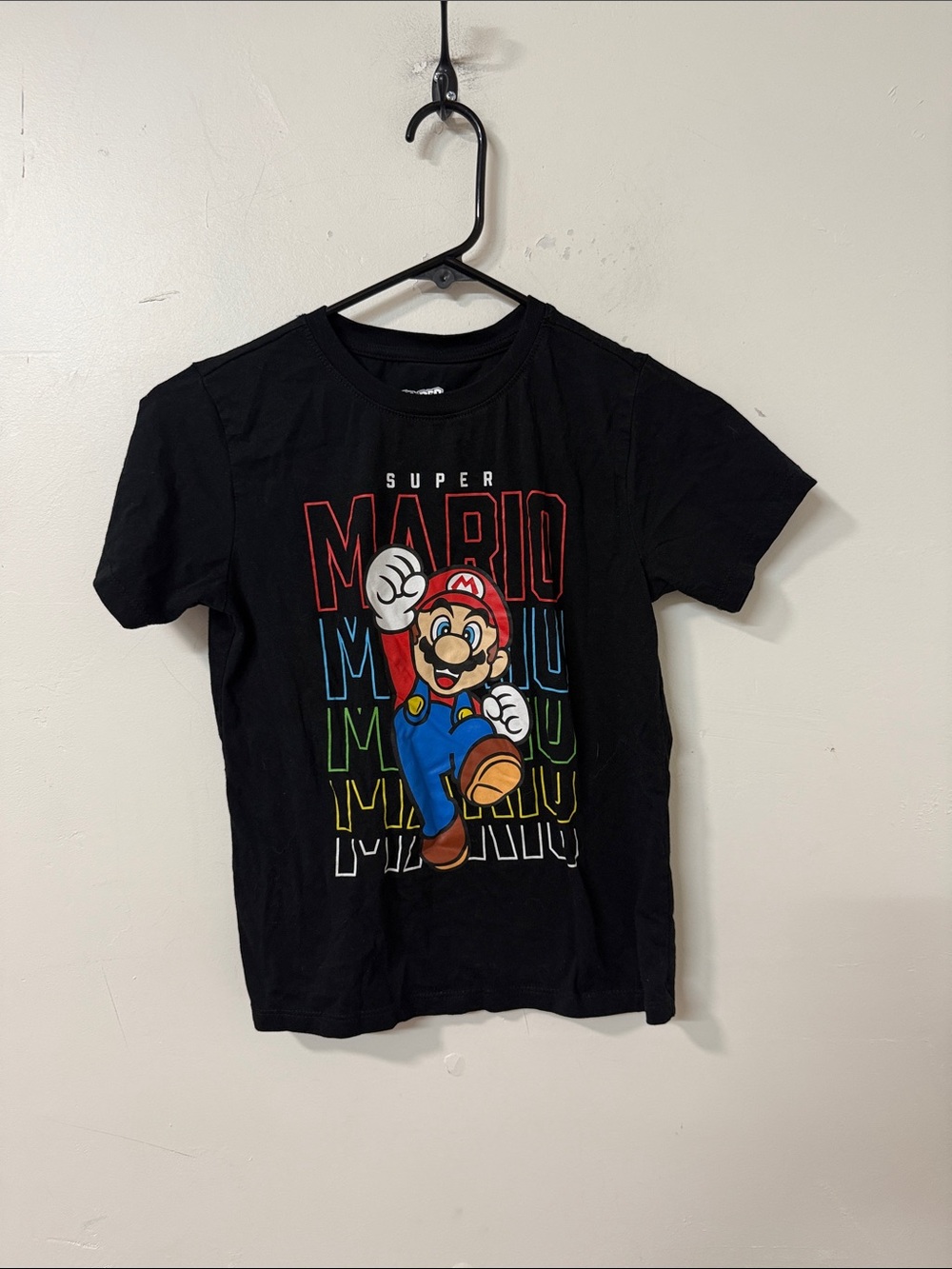 Nintendo Black Super Mario Multicolor Graphic Tee